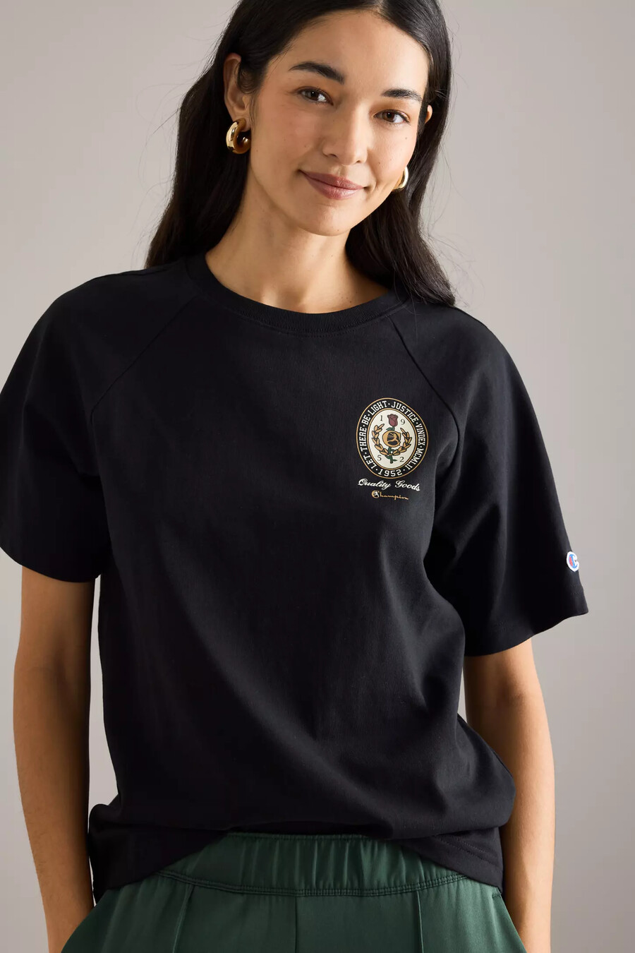 t-shirt mit champion-abzeichen-detail
