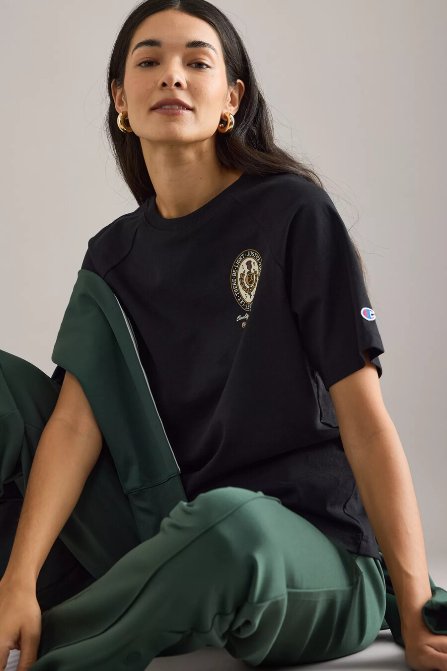 t-shirt mit champion-abzeichen-detail