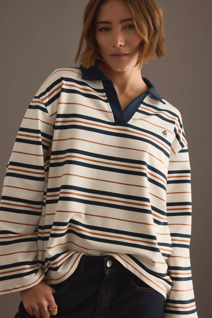 4th reckless oversized stripe rugby top