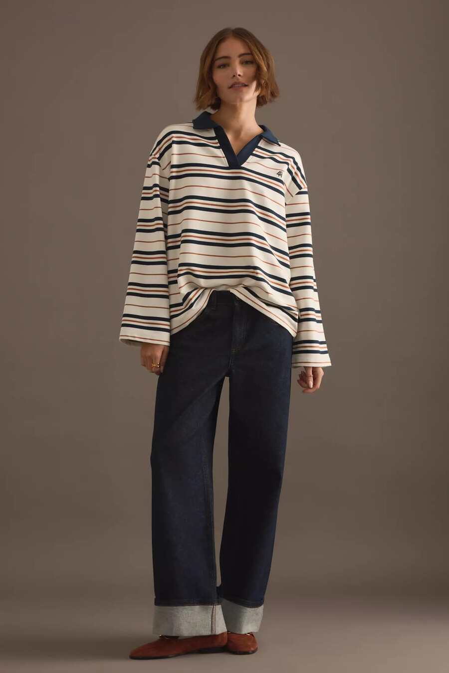 4th reckless oversized stripe rugby top