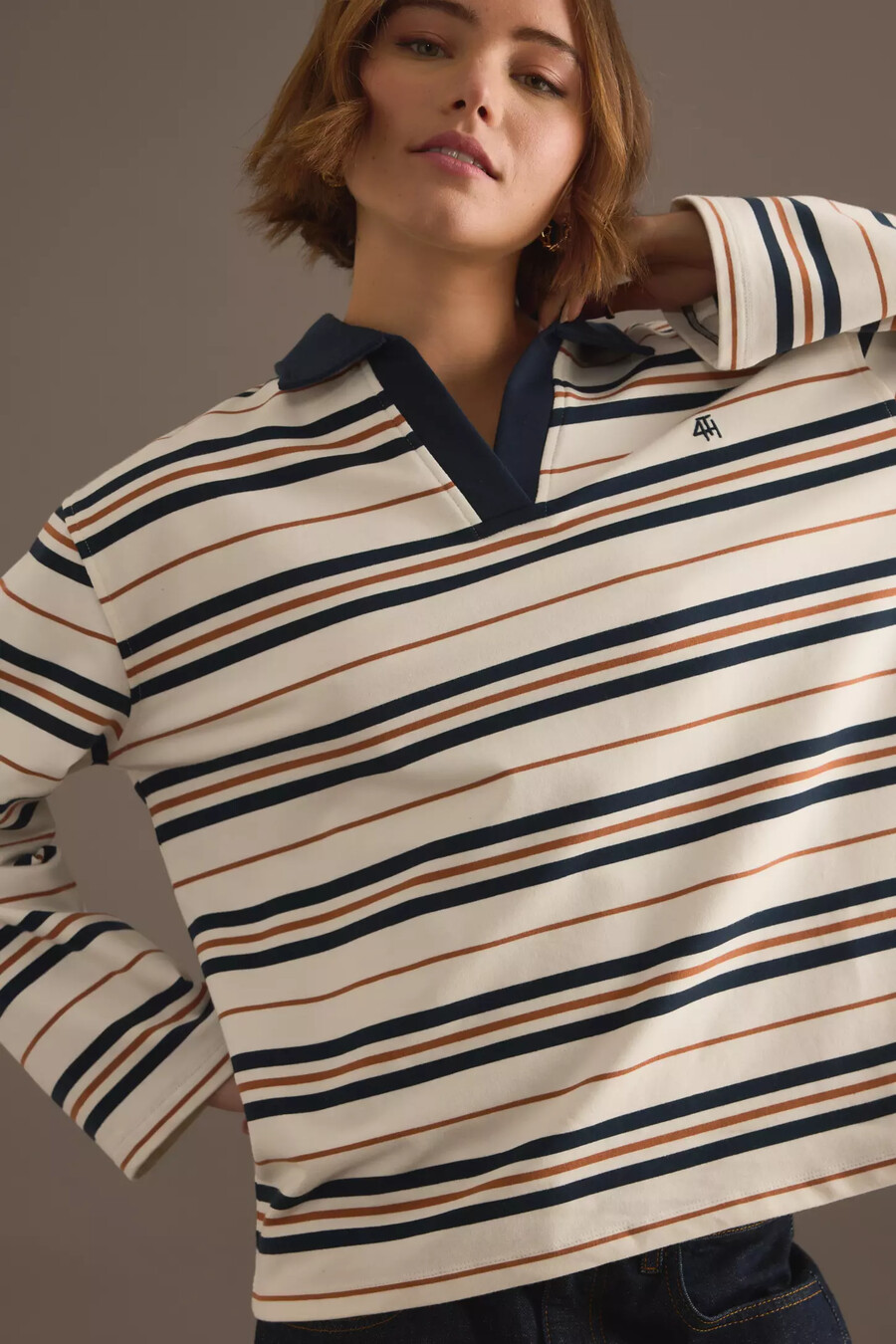 4th reckless oversized stripe rugby top