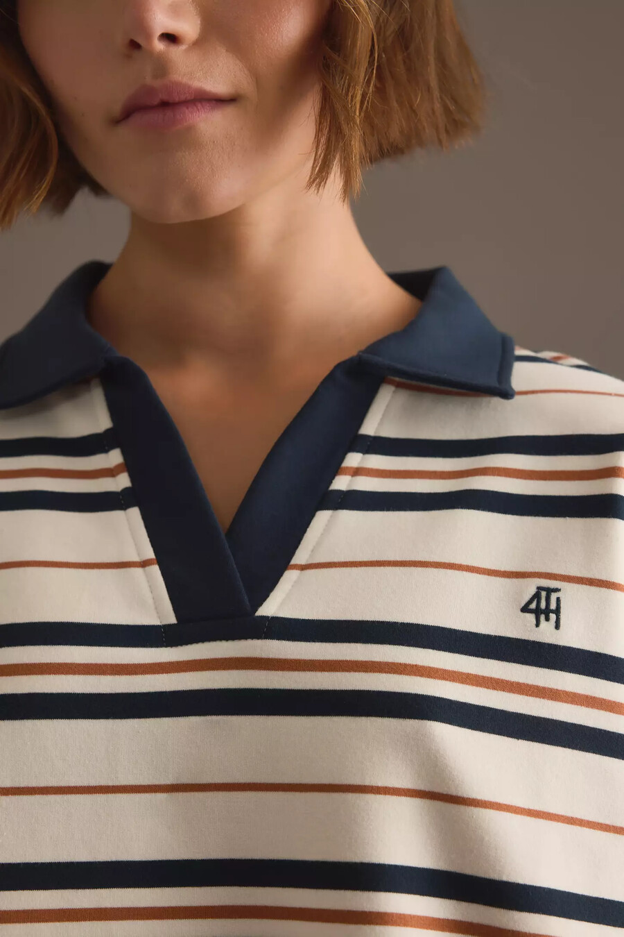 4th reckless oversized stripe rugby top