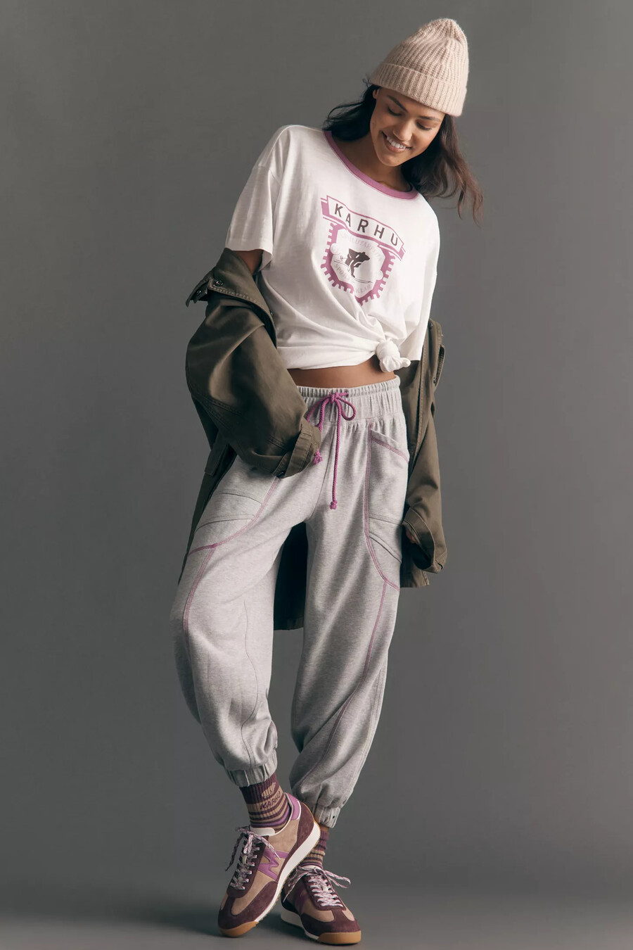 daily practice x karhu oversized grafik-t-shirt