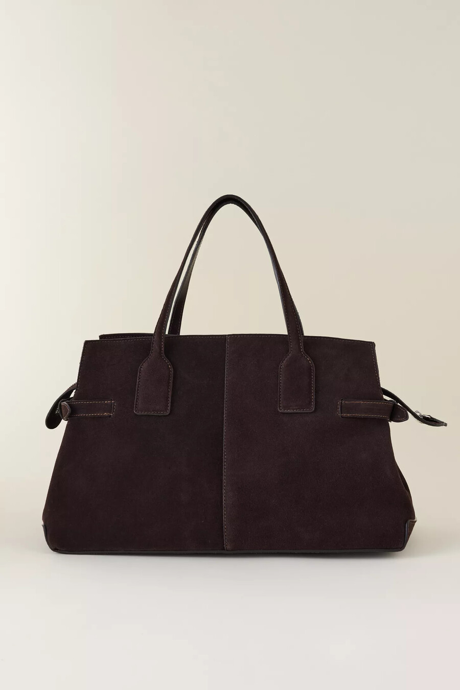 geschmeichelte lisa wildleder-bowlertasche