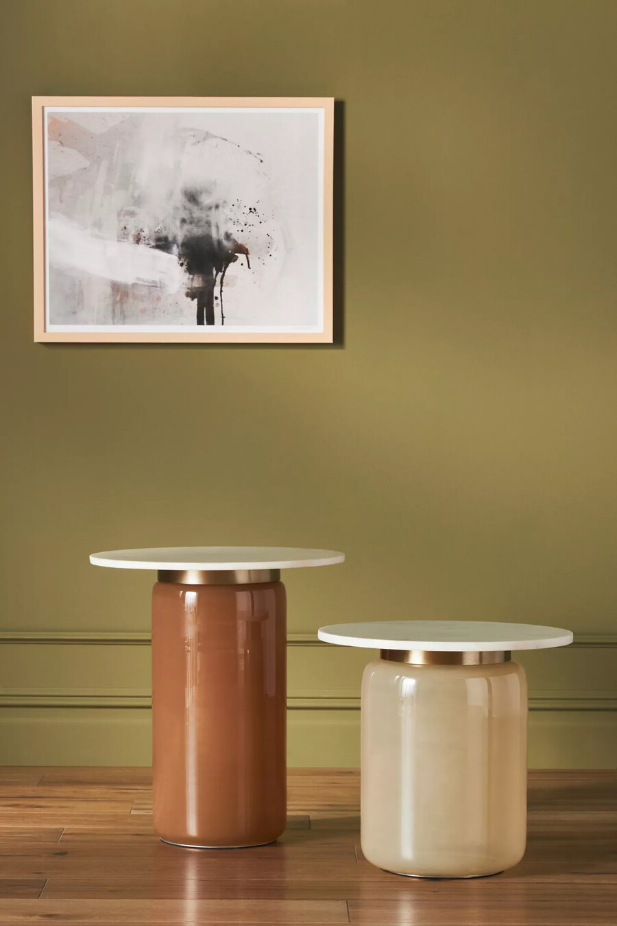 kurzer infinity glas-beistelltisch