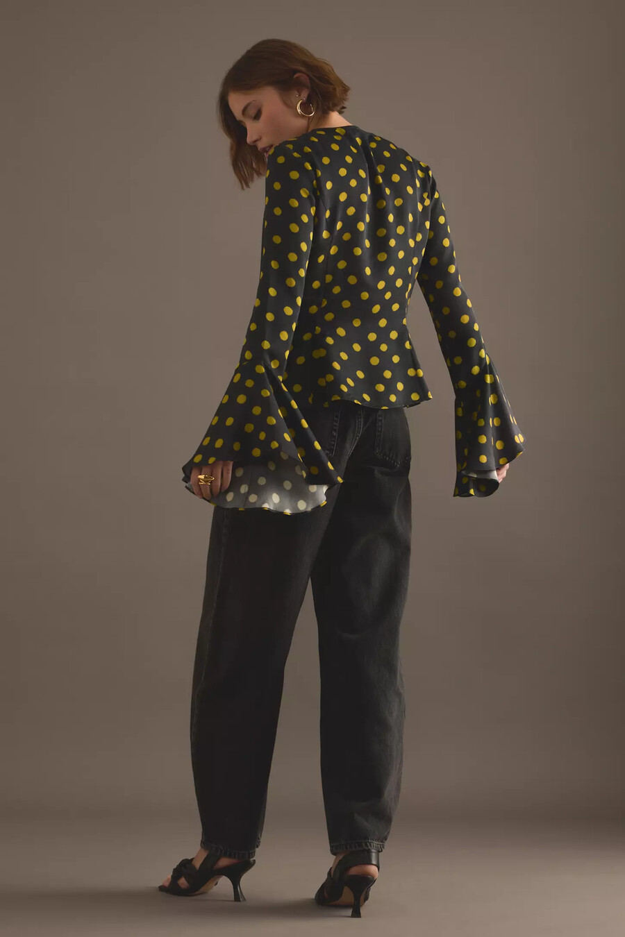 kitri chantelle polka dot satin-top
