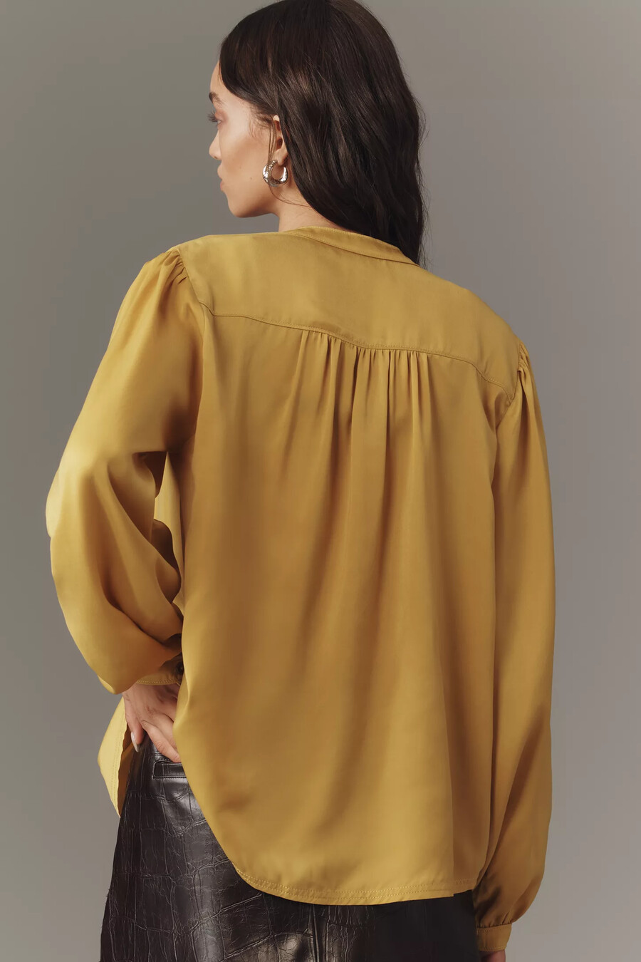 pilcro seidenhemd mit smokdetails und knopfleiste