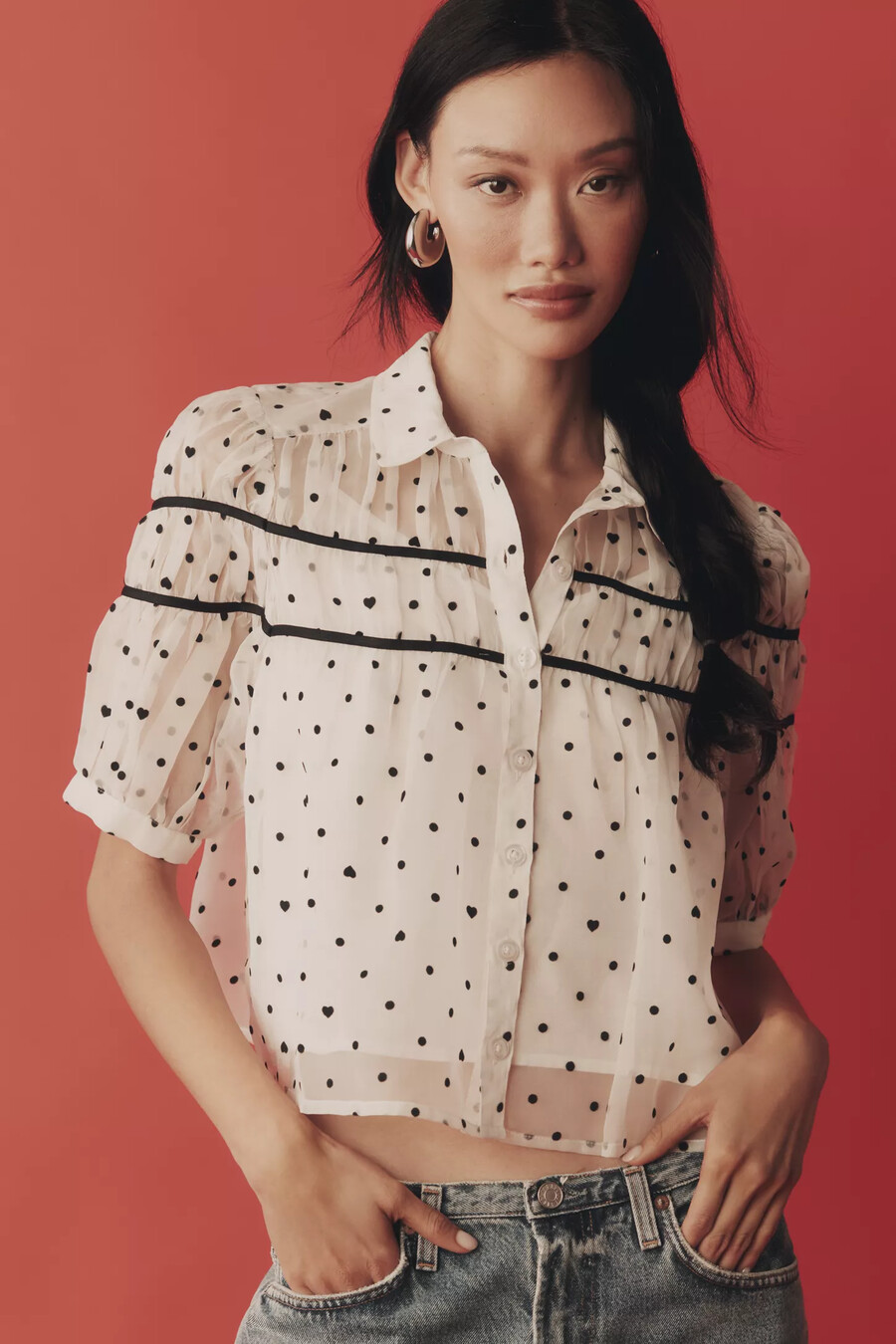 die leandra bluse mit geraffter passe von maeve