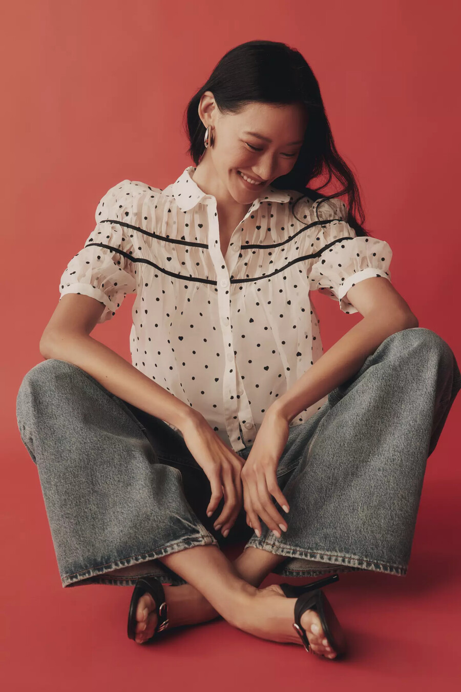 die leandra bluse mit geraffter passe von maeve