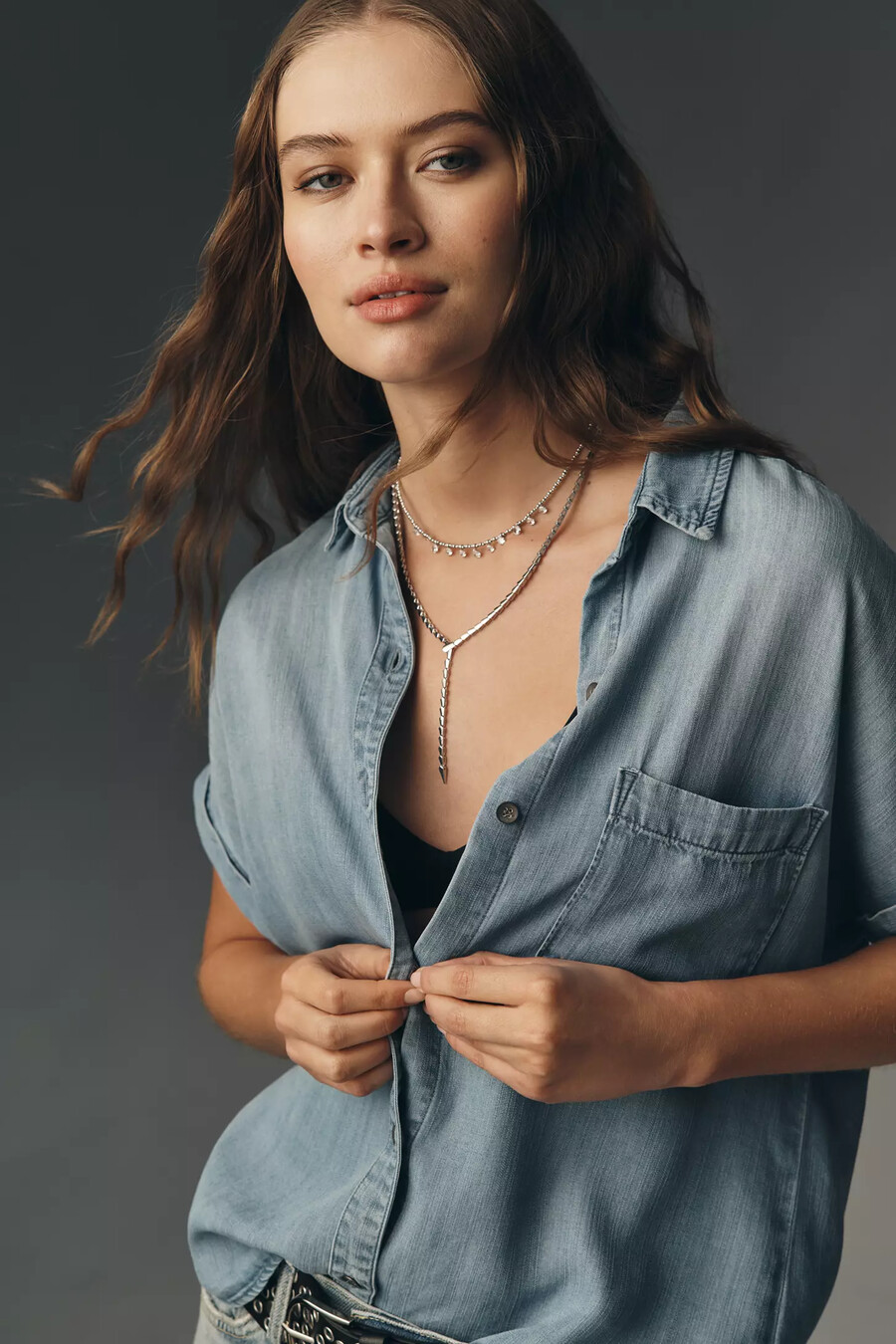 cloth stone breezy buttondown-hemd