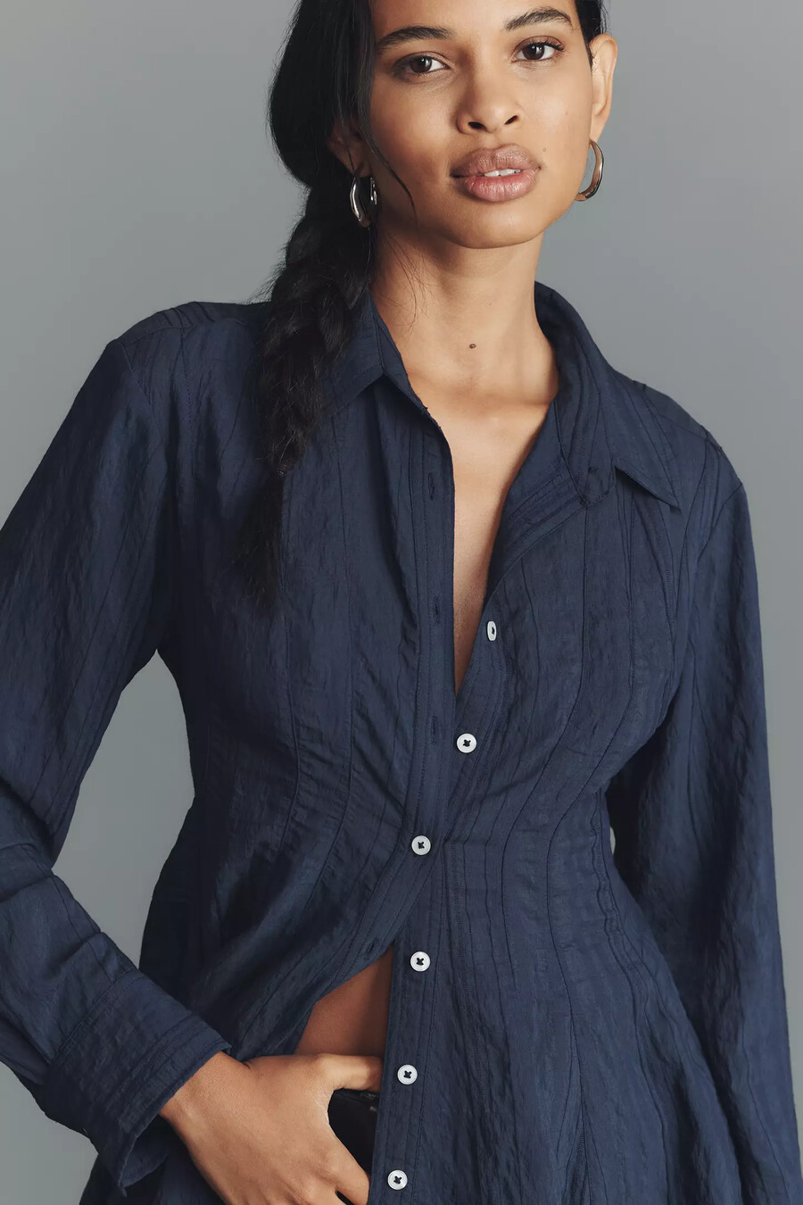 maeve taillierte tunika-hemd