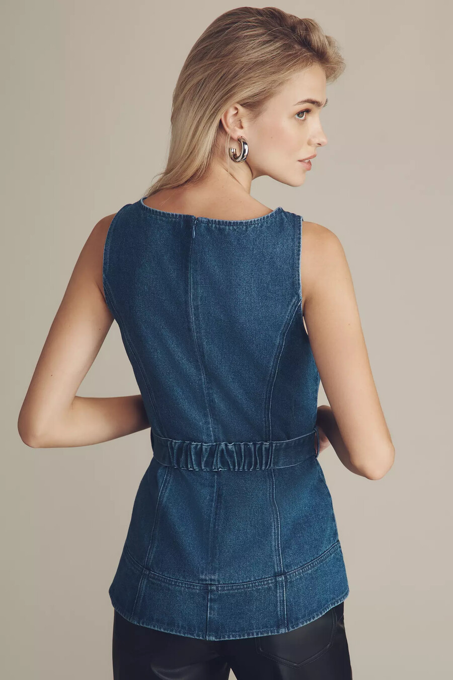 Ärmelloses jeans-top von mare mare mit gürtel