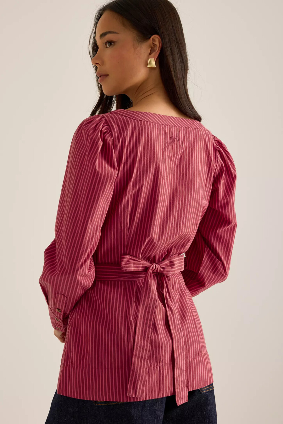 damson madder clare bluse mit eckigem ausschnitt