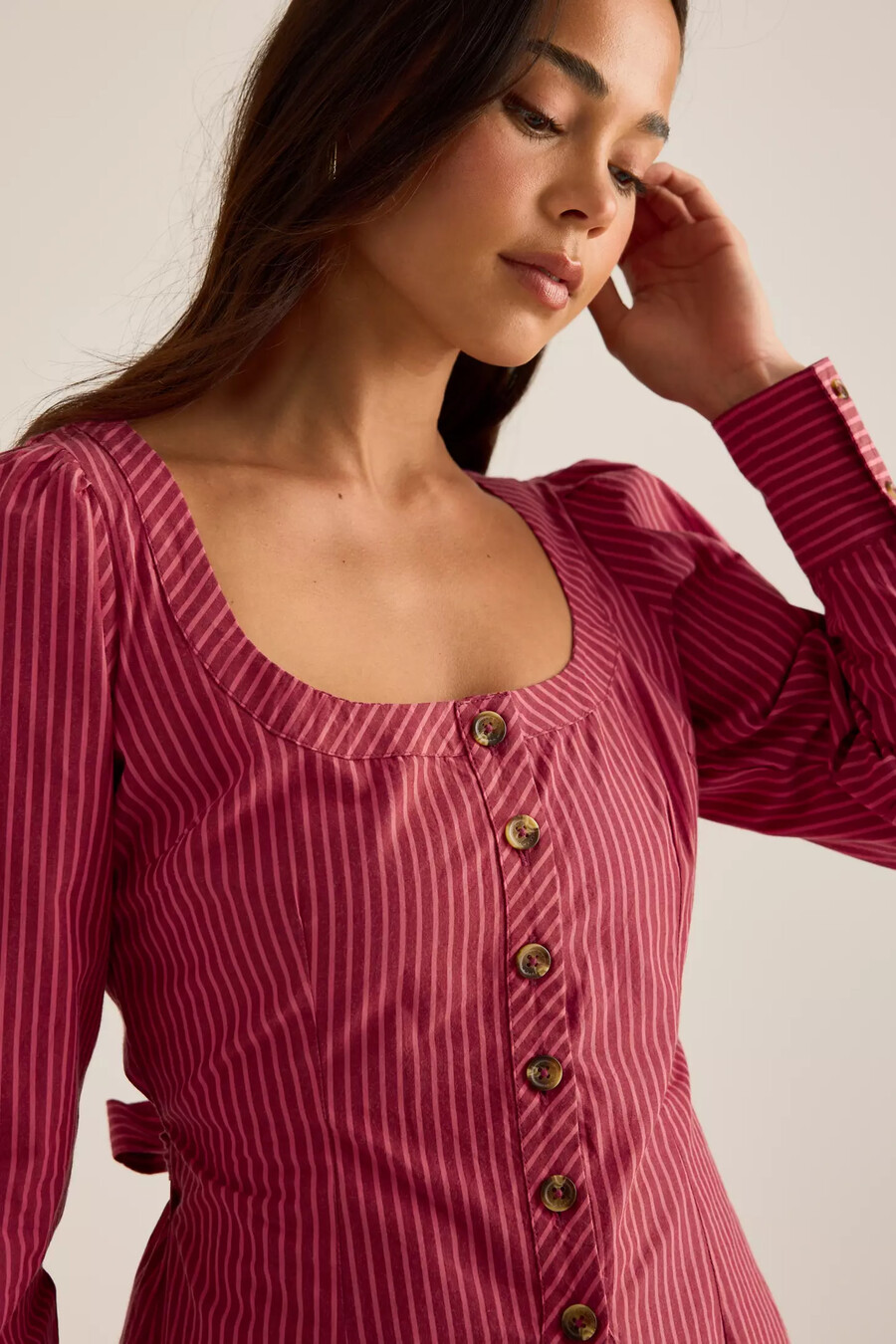 damson madder clare bluse mit eckigem ausschnitt