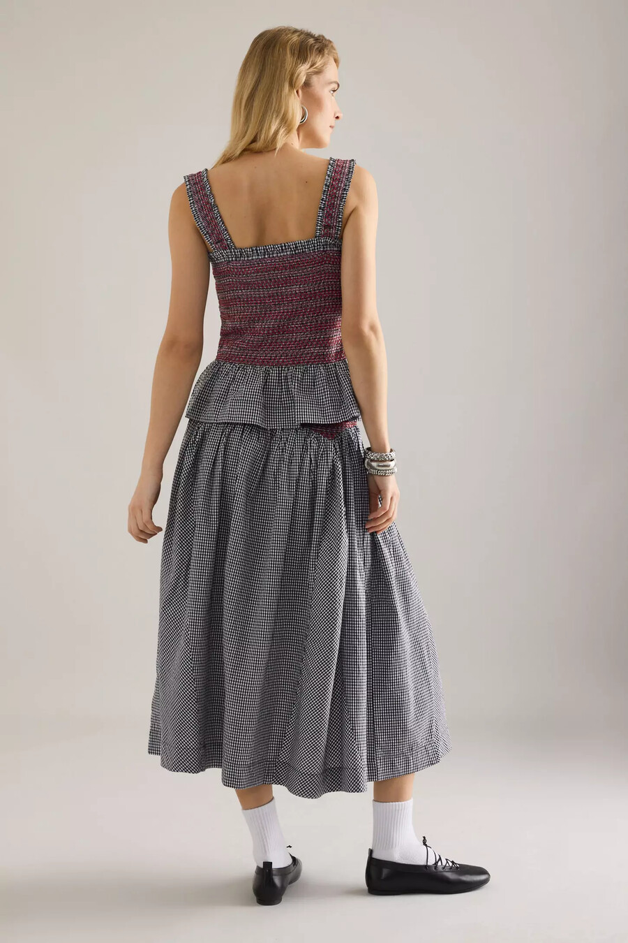 damson madder ami smocked square-neck cami top
