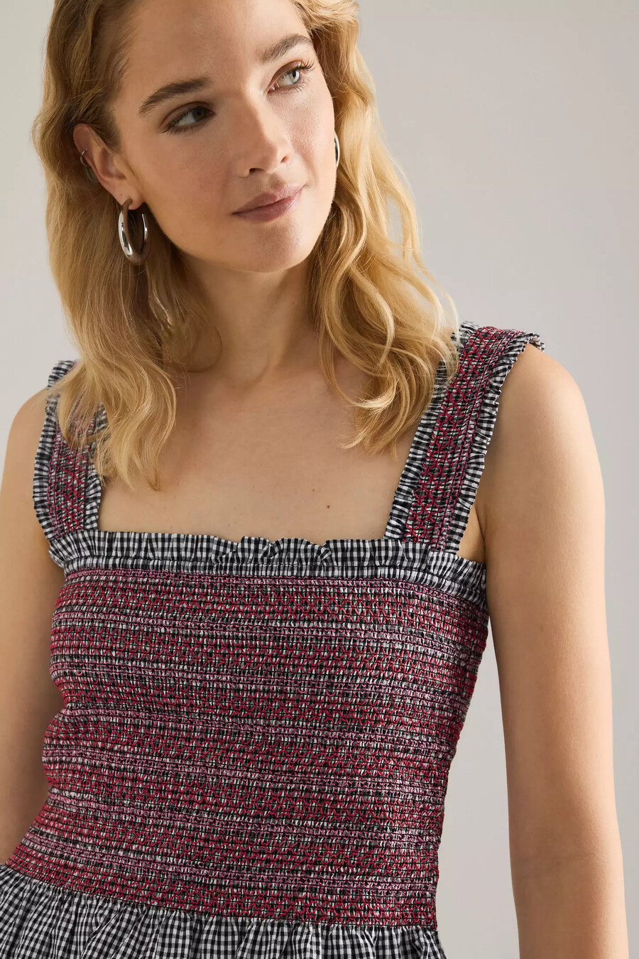 damson madder ami smocked square-neck cami top