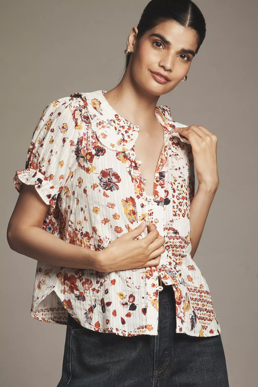 die bluse „keira mit kragen und knopfleiste von pilcro