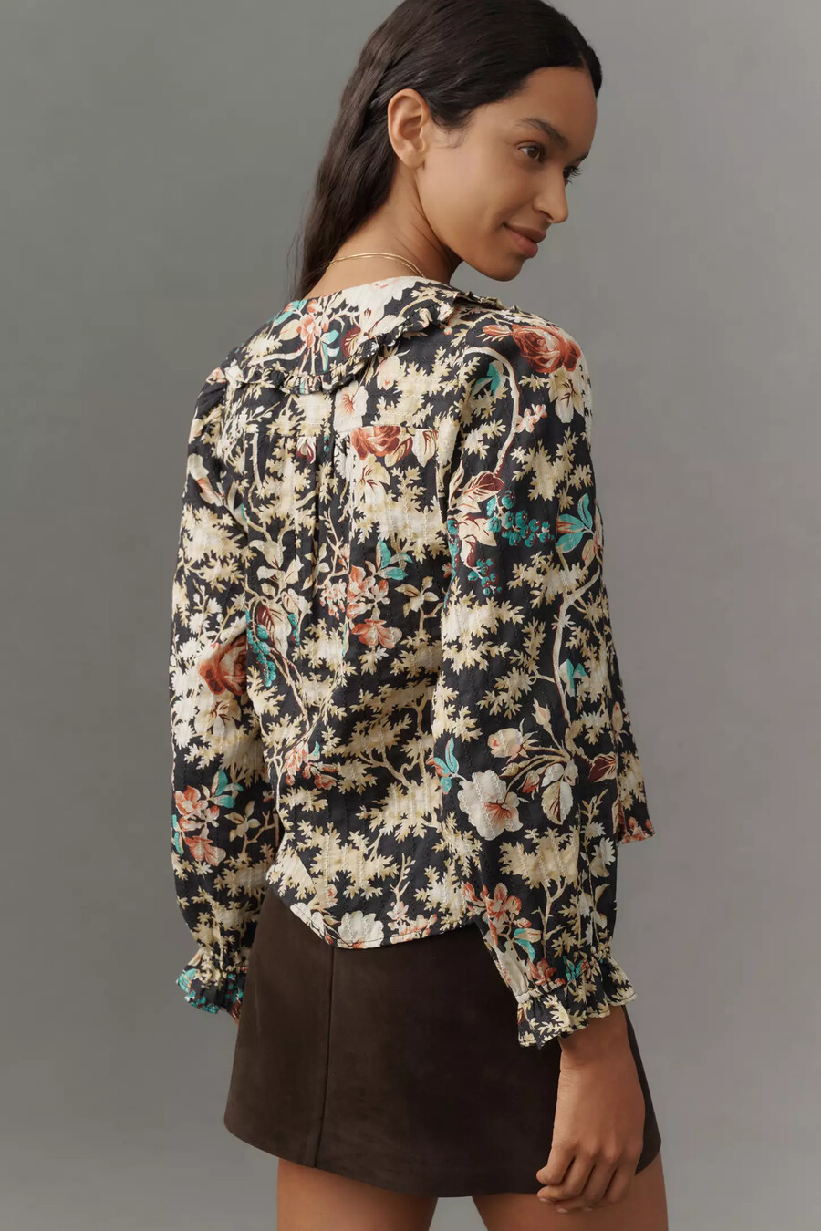 die keira bluse mit kragen und knopfleiste von pilcro langarm-version