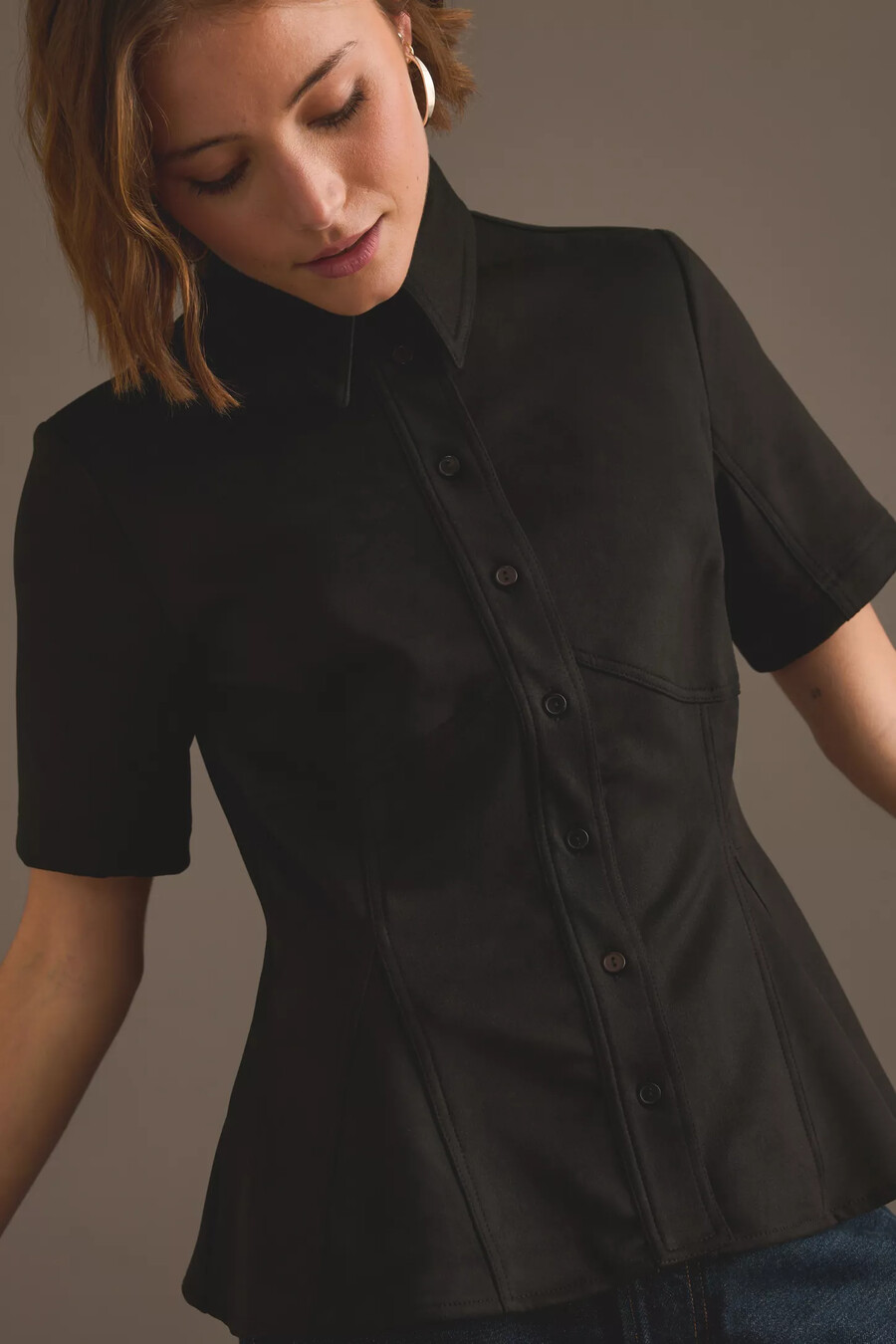 exquise bluse aus nara-wildlederimitat