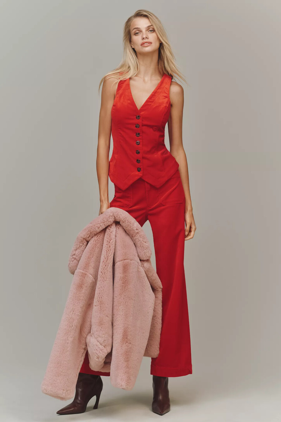 halsey slim weste mit knopfleiste