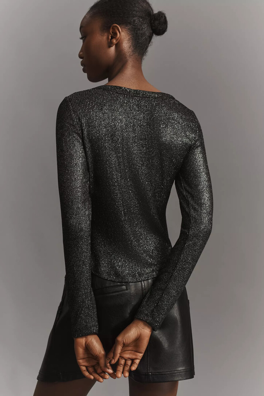 das andie ribbed spotlight henley langarmshirt von pilcro