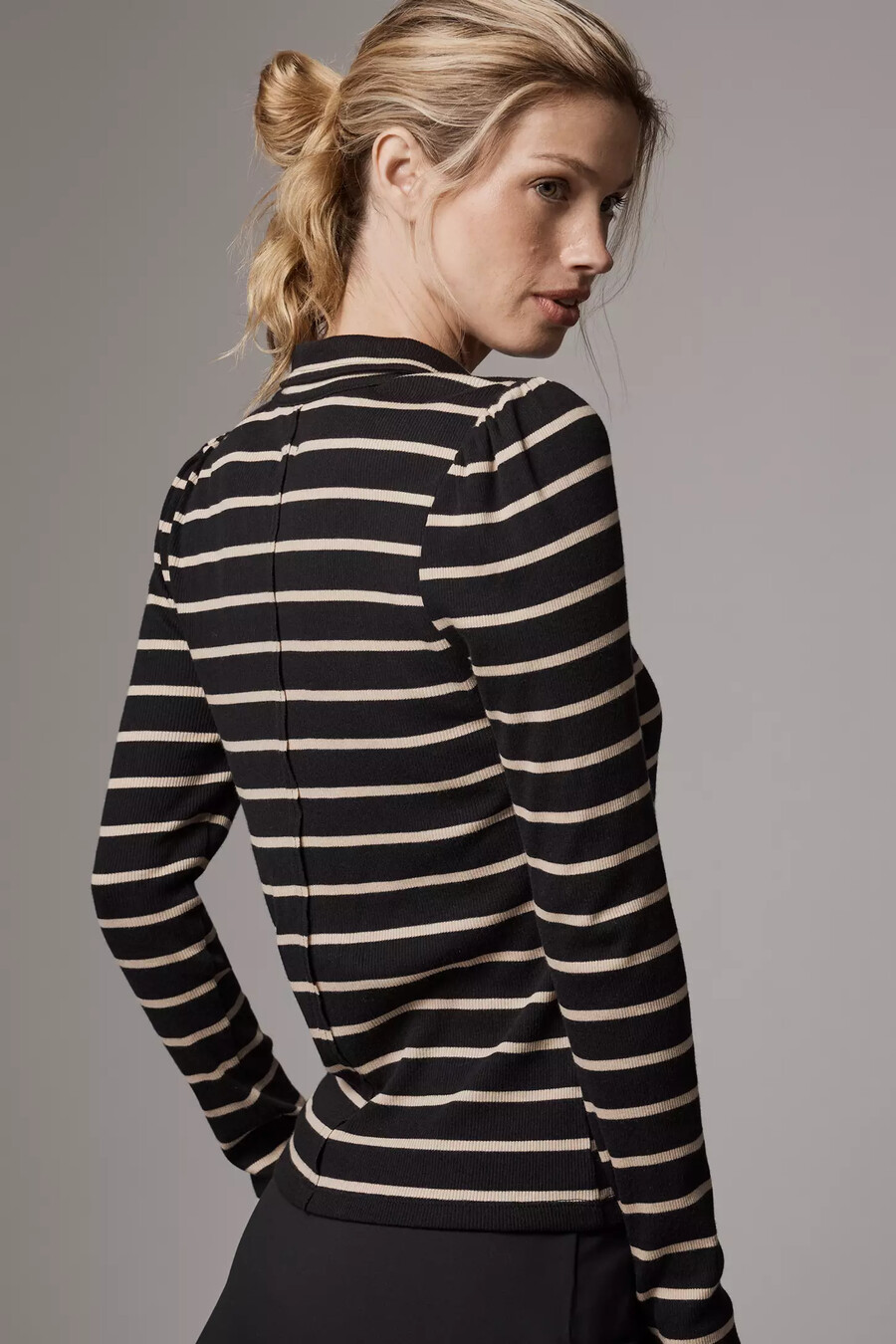 pilcro slim langarmshirt mit knopfleiste