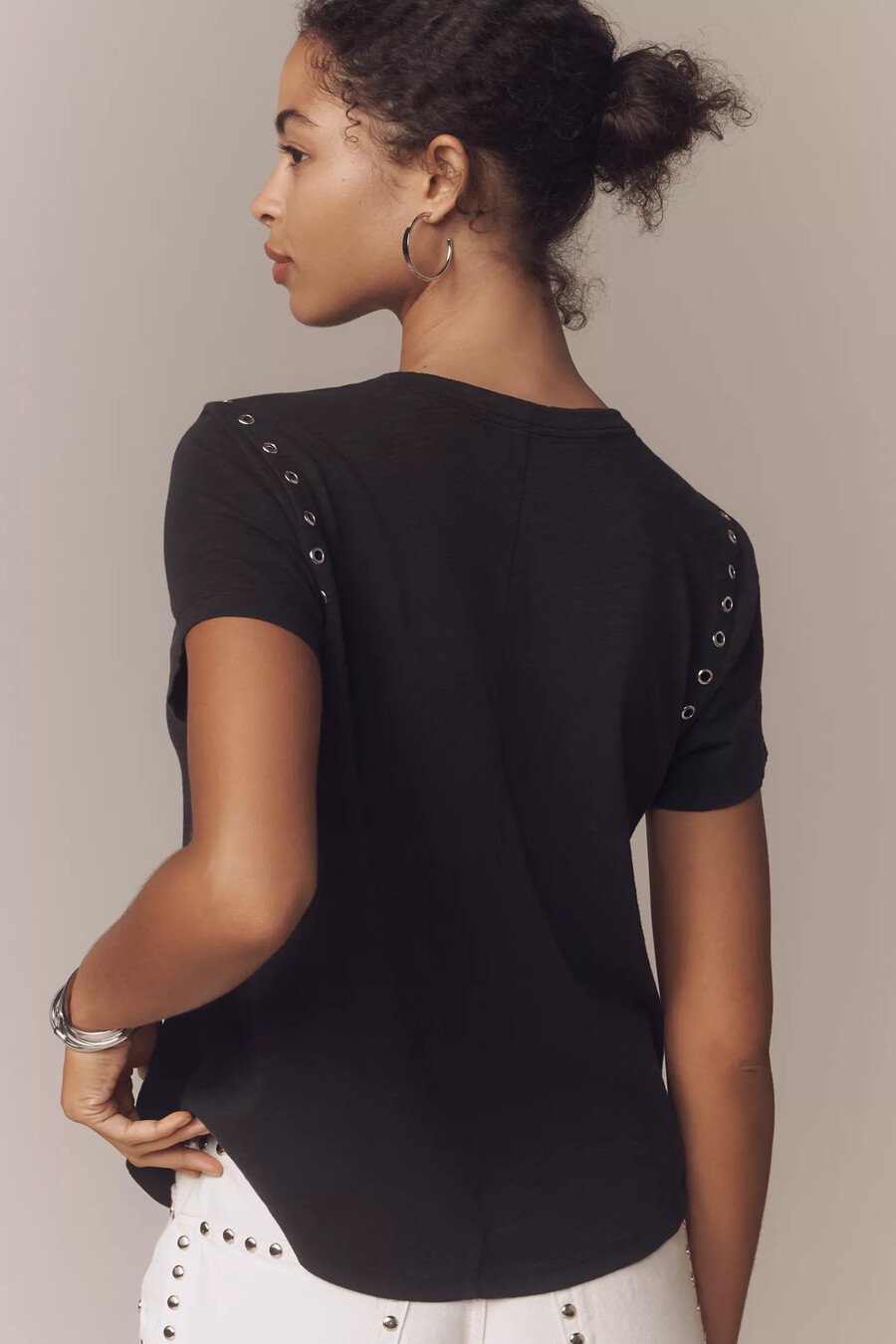 das bennie cotton slub rundhals-t-shirt mit Ösen von pilcro