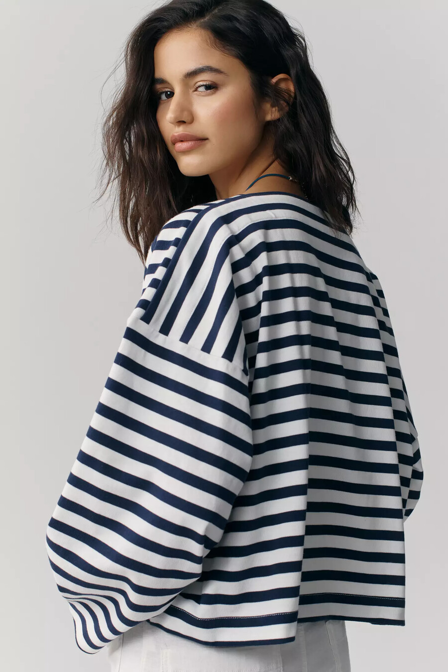 maeve helm langarm-t-shirt mit streifen