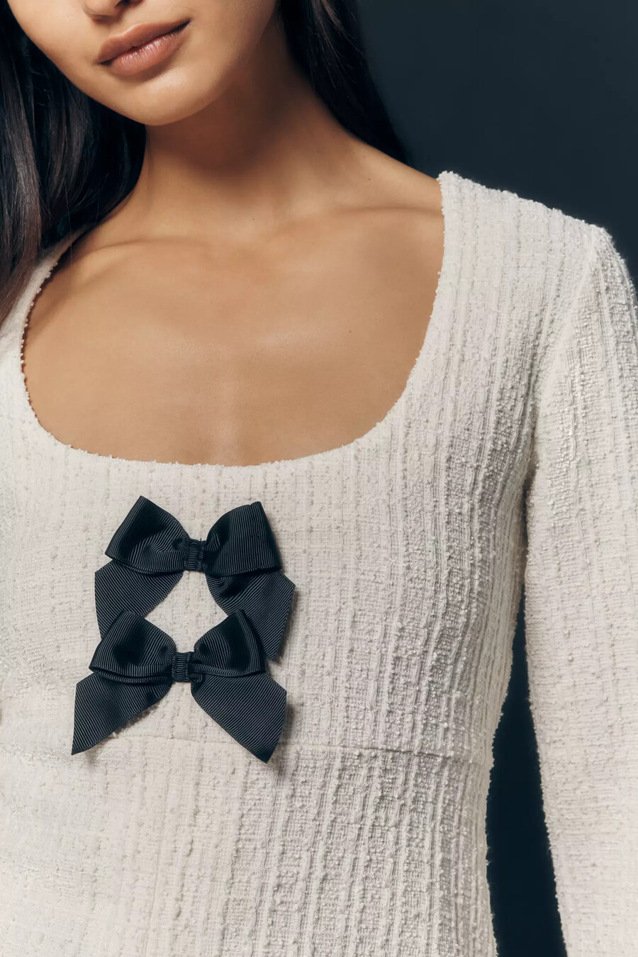 maeve double-bow scooped split-front top