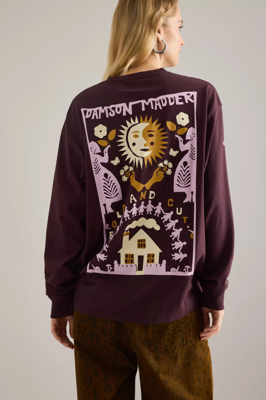 damson madder paper cut gals langarm-t-shirt