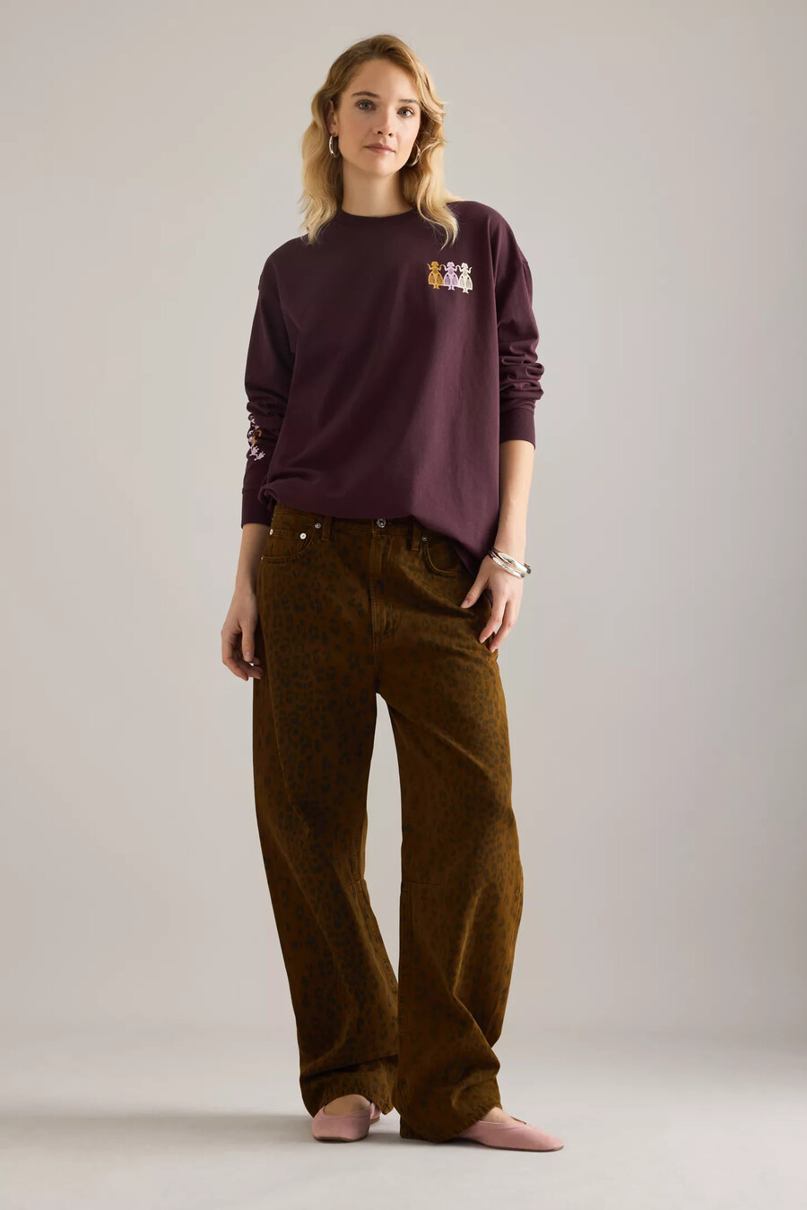damson madder paper cut gals langarm-t-shirt