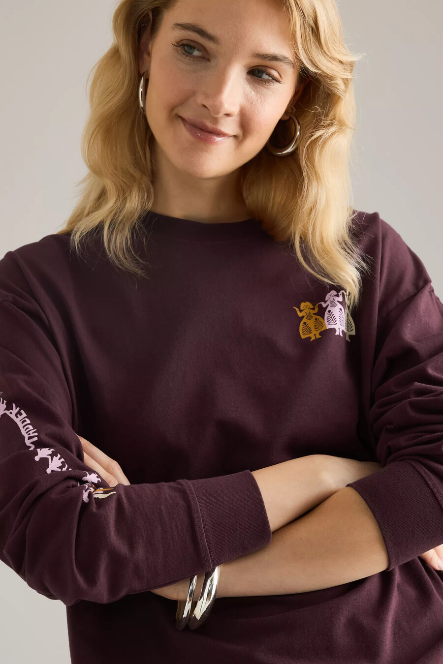 damson madder paper cut gals langarm-t-shirt