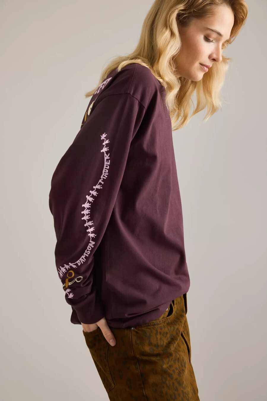 damson madder paper cut gals langarm-t-shirt