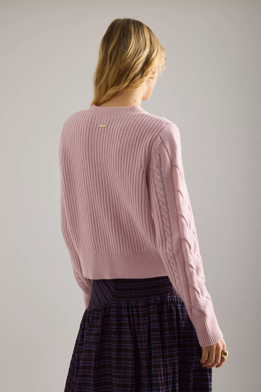 barbour elina strickjacke aus wolle und kaschmir mit zopfmuster
