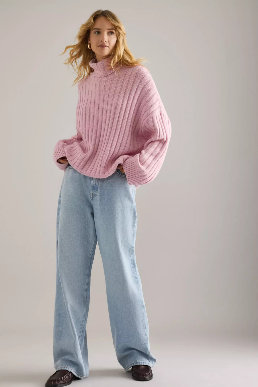 barbour maeve rollkragenpullover mit rippstrick