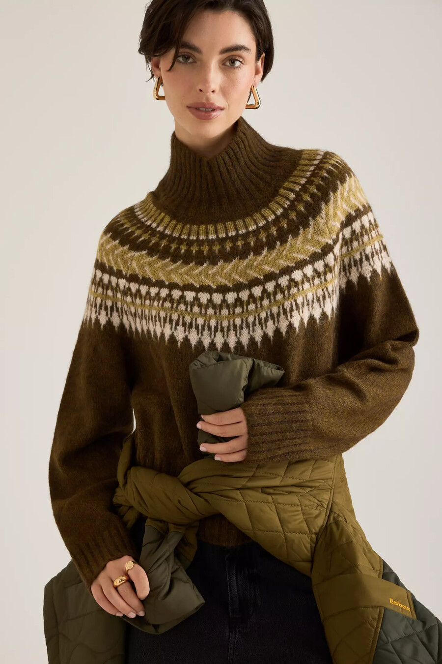 barbour lorrie trichterkragenpullover