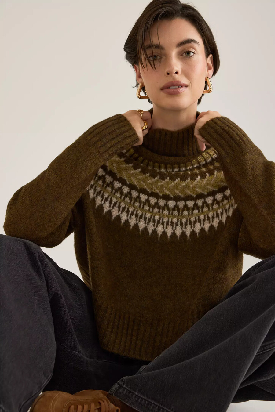 barbour lorrie trichterkragenpullover