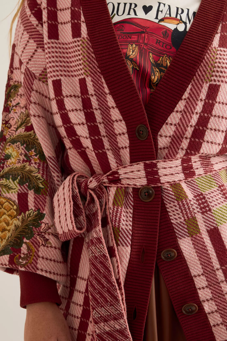 barbour x farm rio luisa cardigan