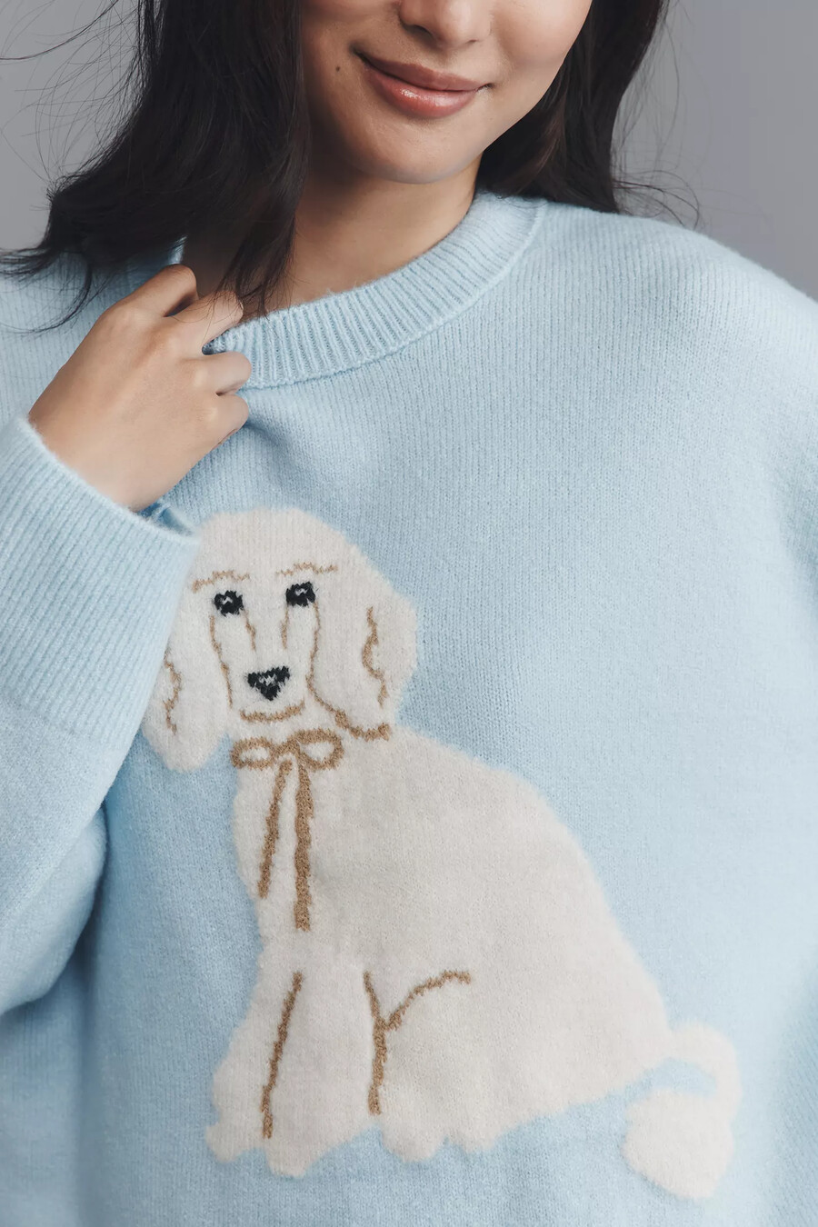 maeve pullover mit rundhalsausschnitt und hundemotiv