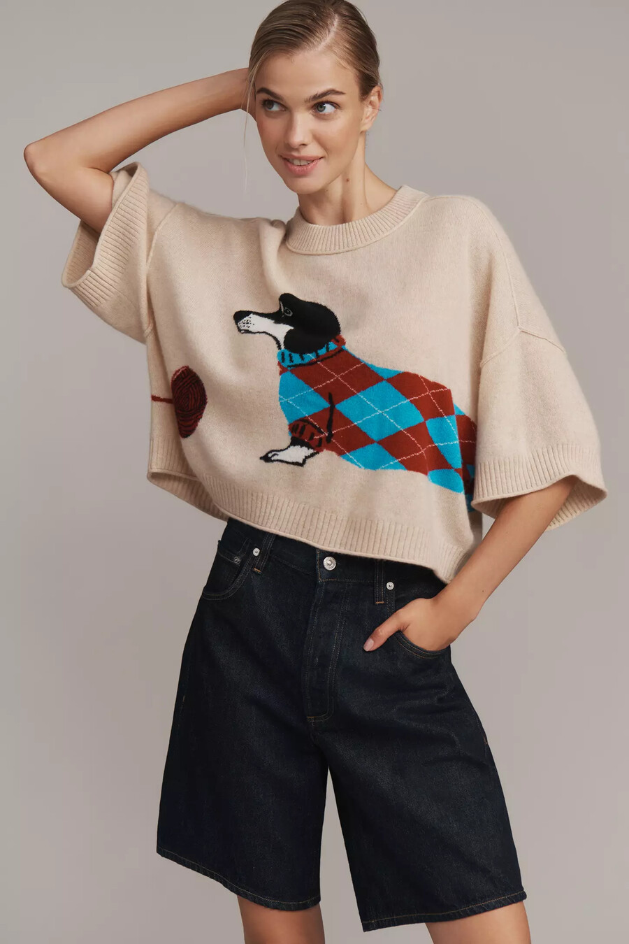der goldie kaschmirpullover mit rundhalsausschnitt