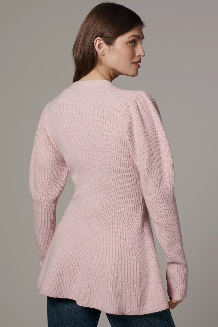 maeve strickjacke mit puffärmeln und herzknöpfen