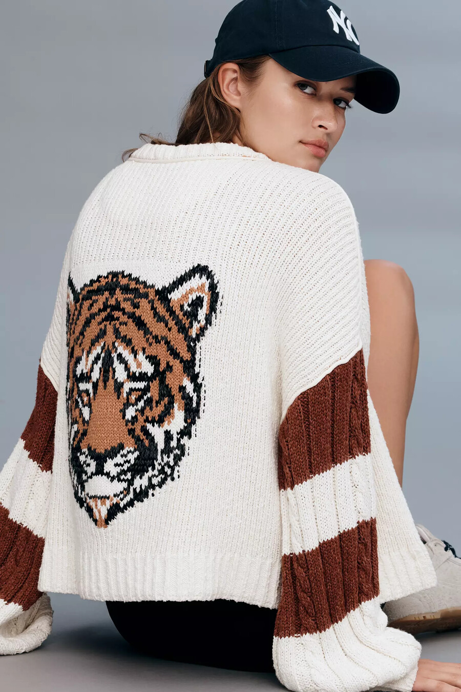pilcro zopfmuster-pullover mit reißverschluss