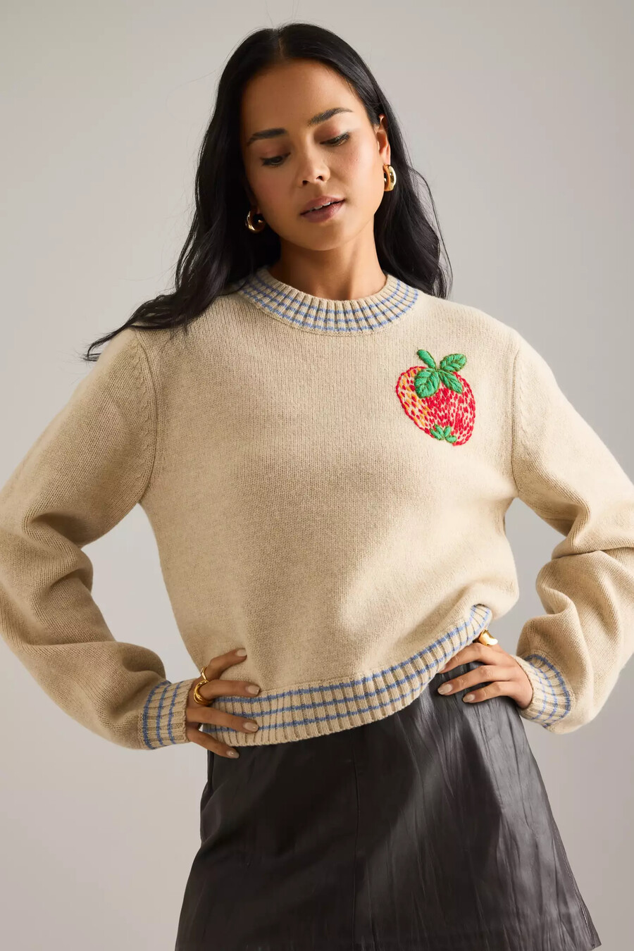 stella nova wollpullover mit apfelmuster