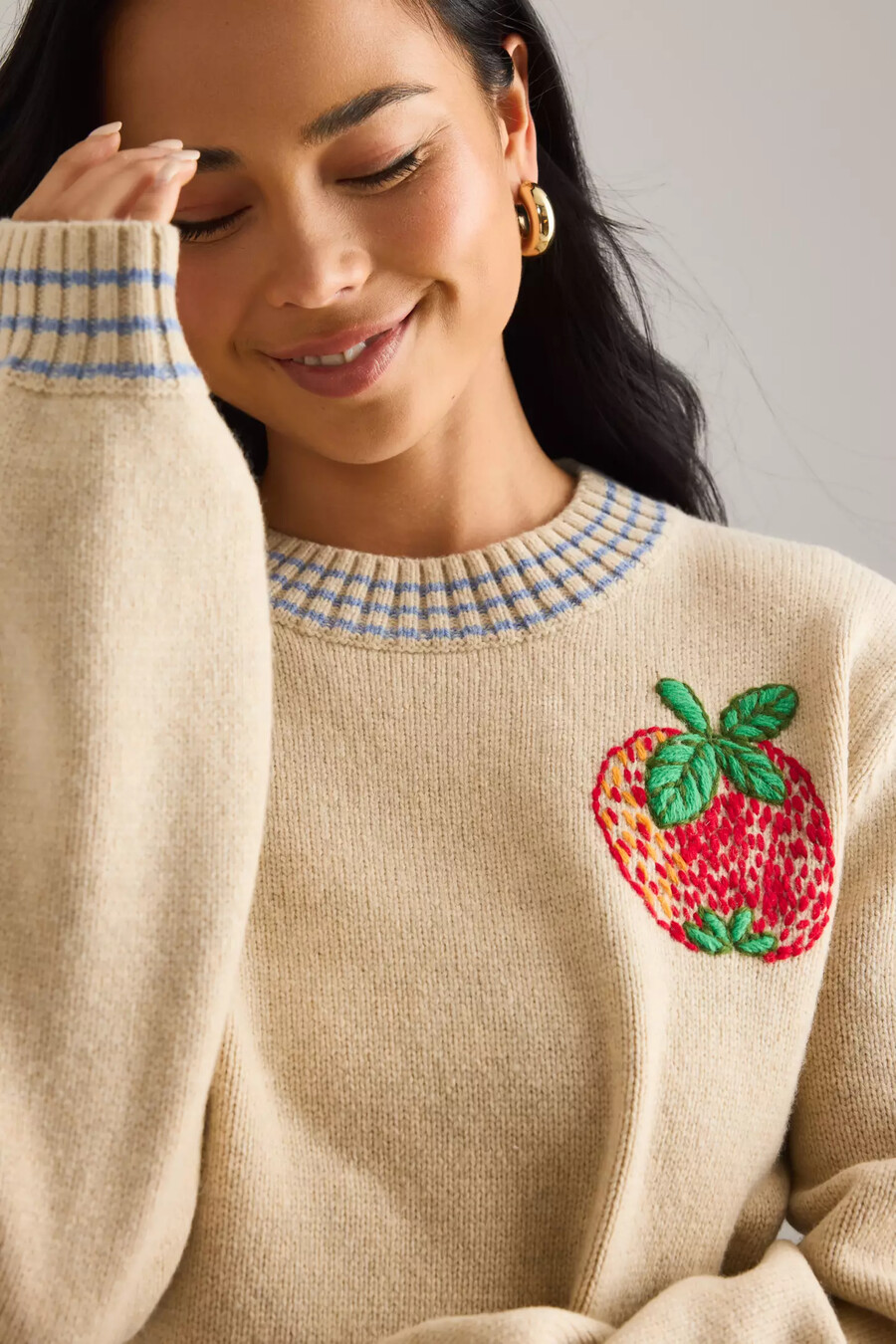stella nova wollpullover mit apfelmuster