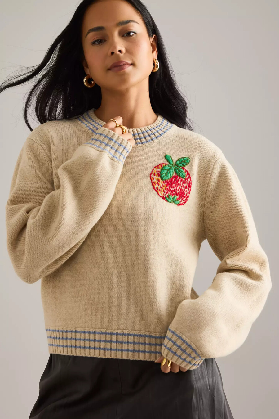 stella nova wollpullover mit apfelmuster