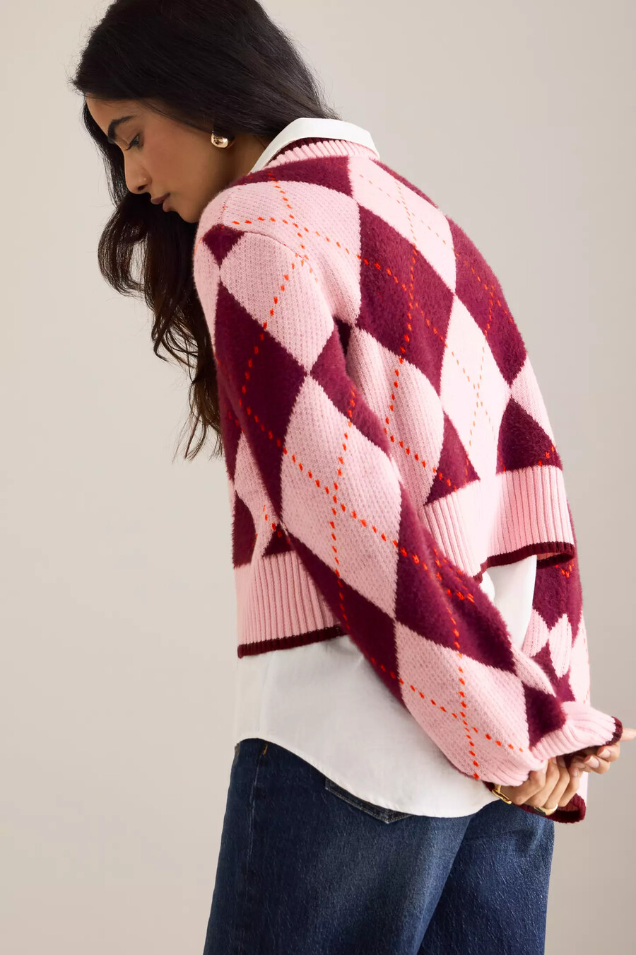 maeve argyle cardigan mit bindeband vorne