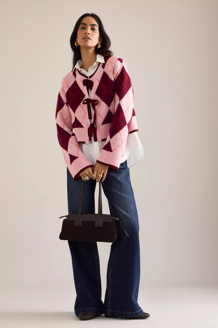 maeve argyle cardigan mit bindeband vorne
