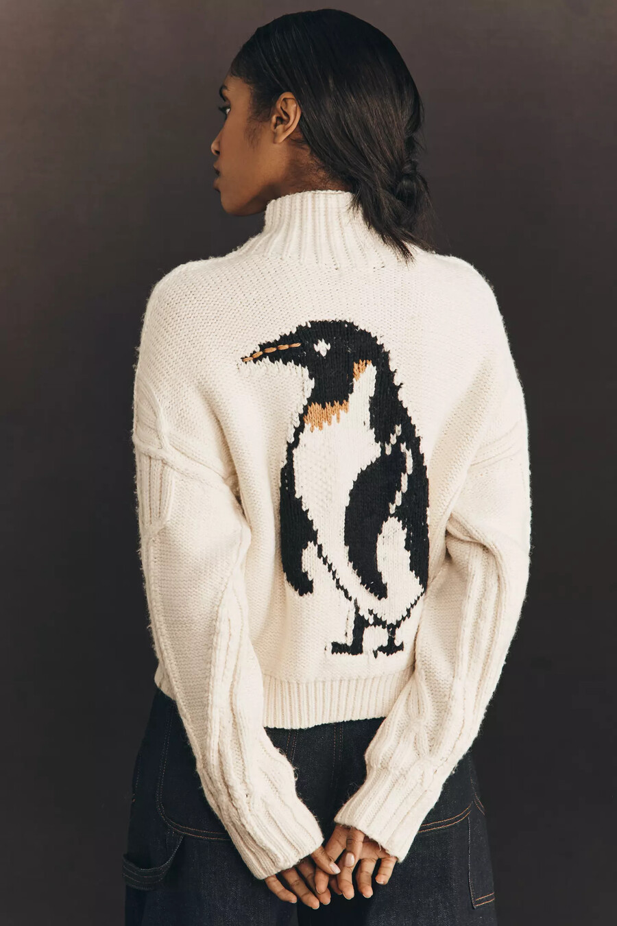 pilcro pullover mit kragen und zopfmuster