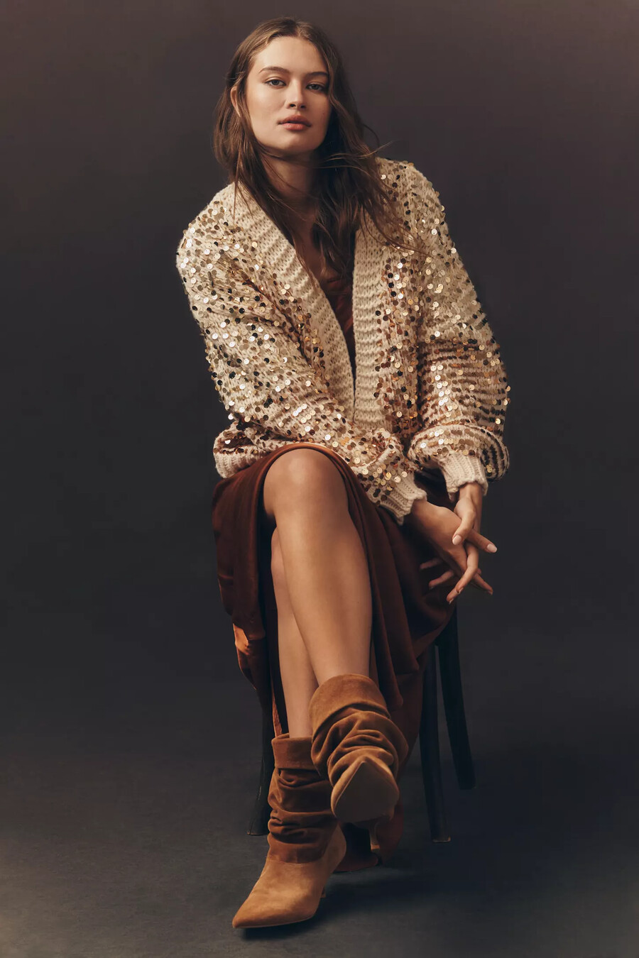 pailletten-cardigan von anthropologie