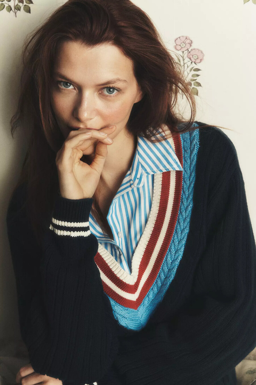 the upside x anthropologie josette v-ausschnitt pullover